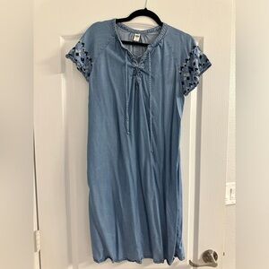 Flutter Sleeve Denim Dress - Size M
